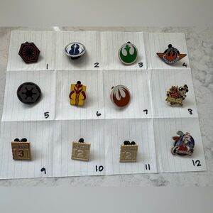 Star Wars Disney and other Assorted Pin Lot - Multicolor Enamel Pin Collection